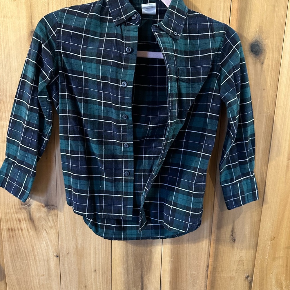 GAP Kids Plaid Shirt in Green and Black